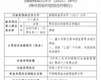 师宗县农村信用合作联社被罚70万元：因重大关联交易未按监管要求进行审批等