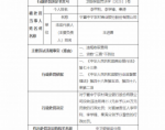 宁夏中宁农商银行被罚没65.3万元：因违规收取费用等